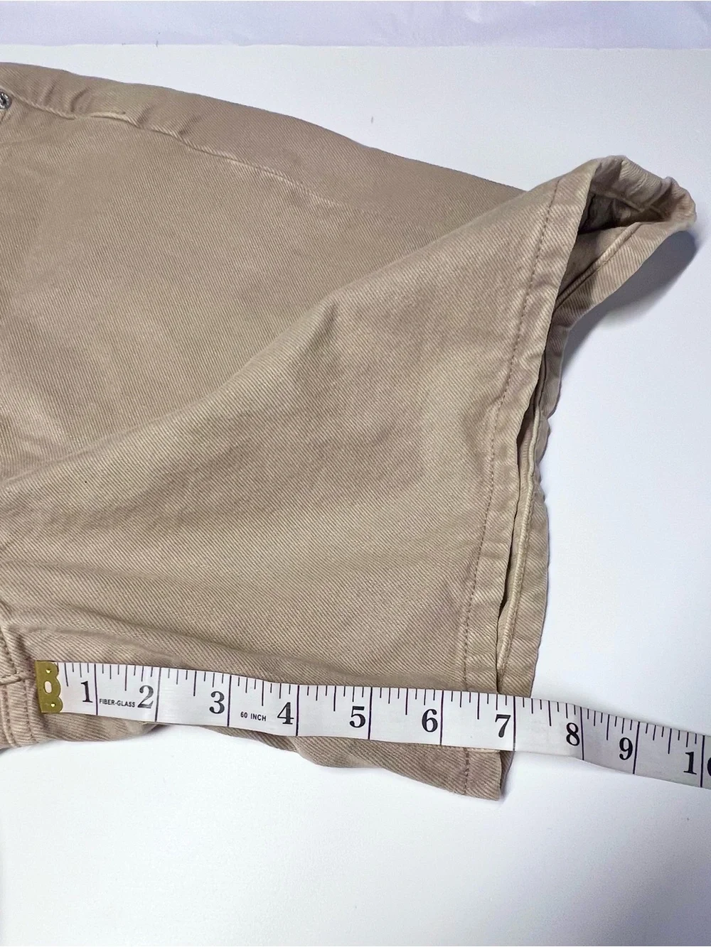 Everlane The Long A-Line Denim Shorts Garment-Dyed Tan Size 26 Regular NWOT